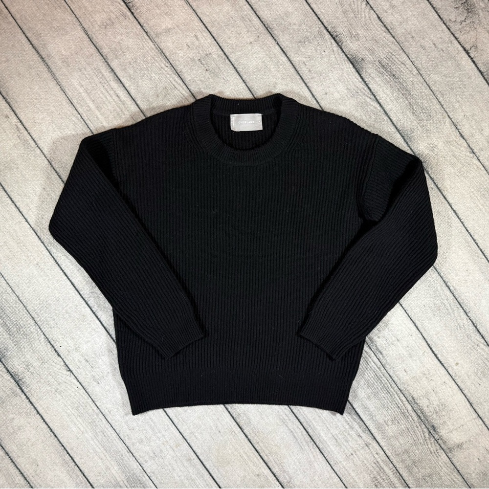 Everlane Women’s Fisherman Crew Cashmere Sweater, Sz S, Black, EUC!